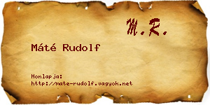 Máté Rudolf névjegykártya